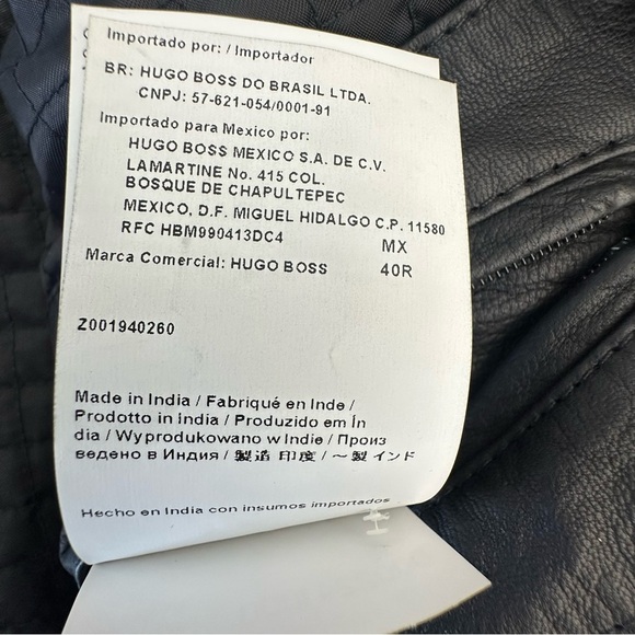 BOSS Hugo Boss 100% Goat Skin Leather Biker Jacket Men Size 40R NWOT - Picture 16 of 16